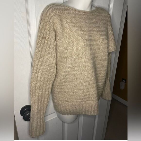 Gap Sweater Womens small Beige Chunky Ribbed Wool Blend - Picture 2 of 5